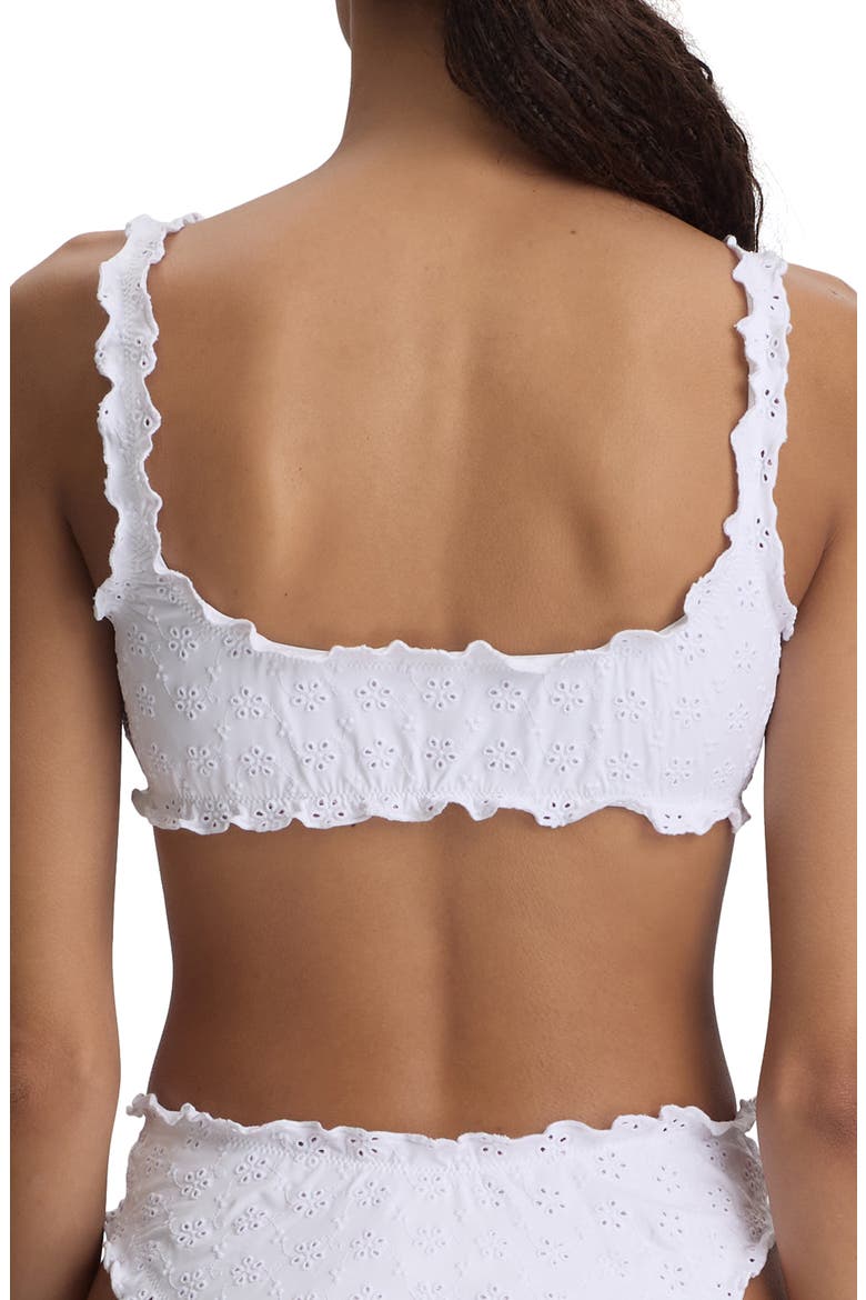 Kennedy Ruffle Eyelet Bikini Top, Alternate, color, WHITE