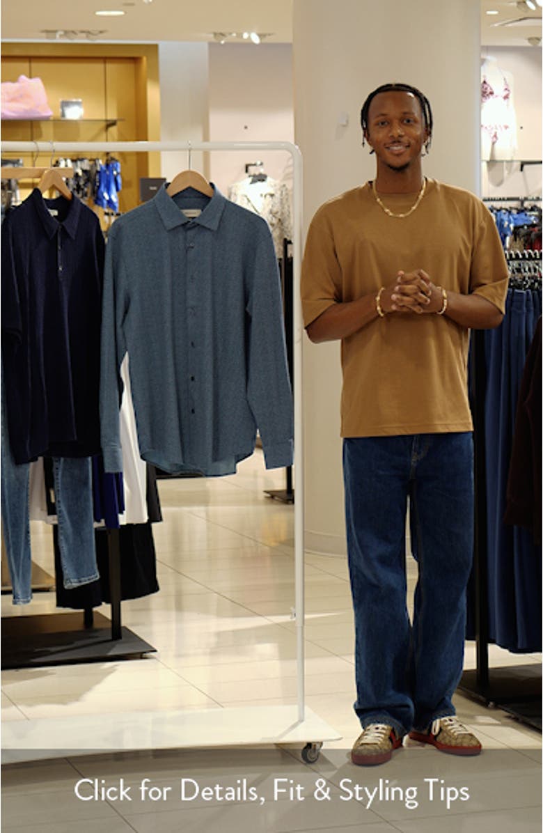 James OoohCotton<sup>®</sup> Leaf Print Twill Button-Up Shirt, sales video thumbnail