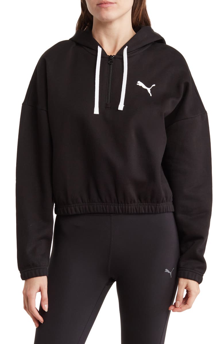 PUMA Half Zip Cropped Hoodie, Main, color, 