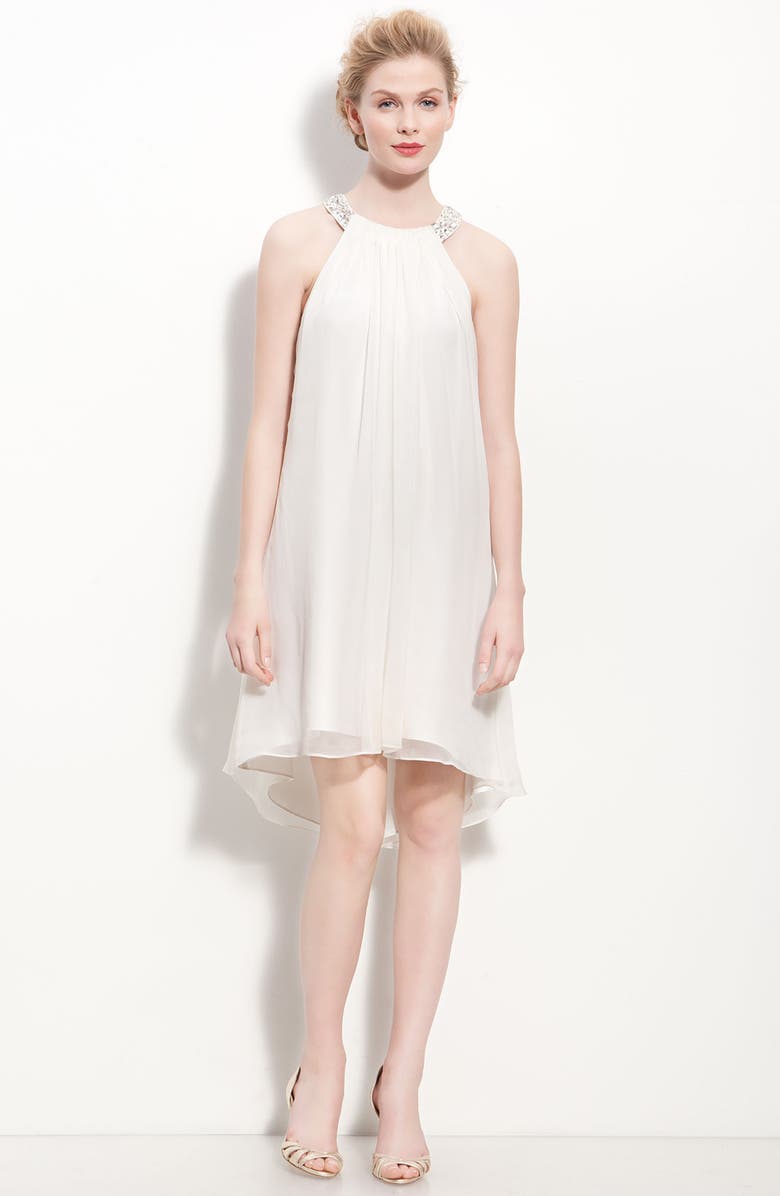 Calvin Klein Beaded Halter Chiffon Dress, Main, color,