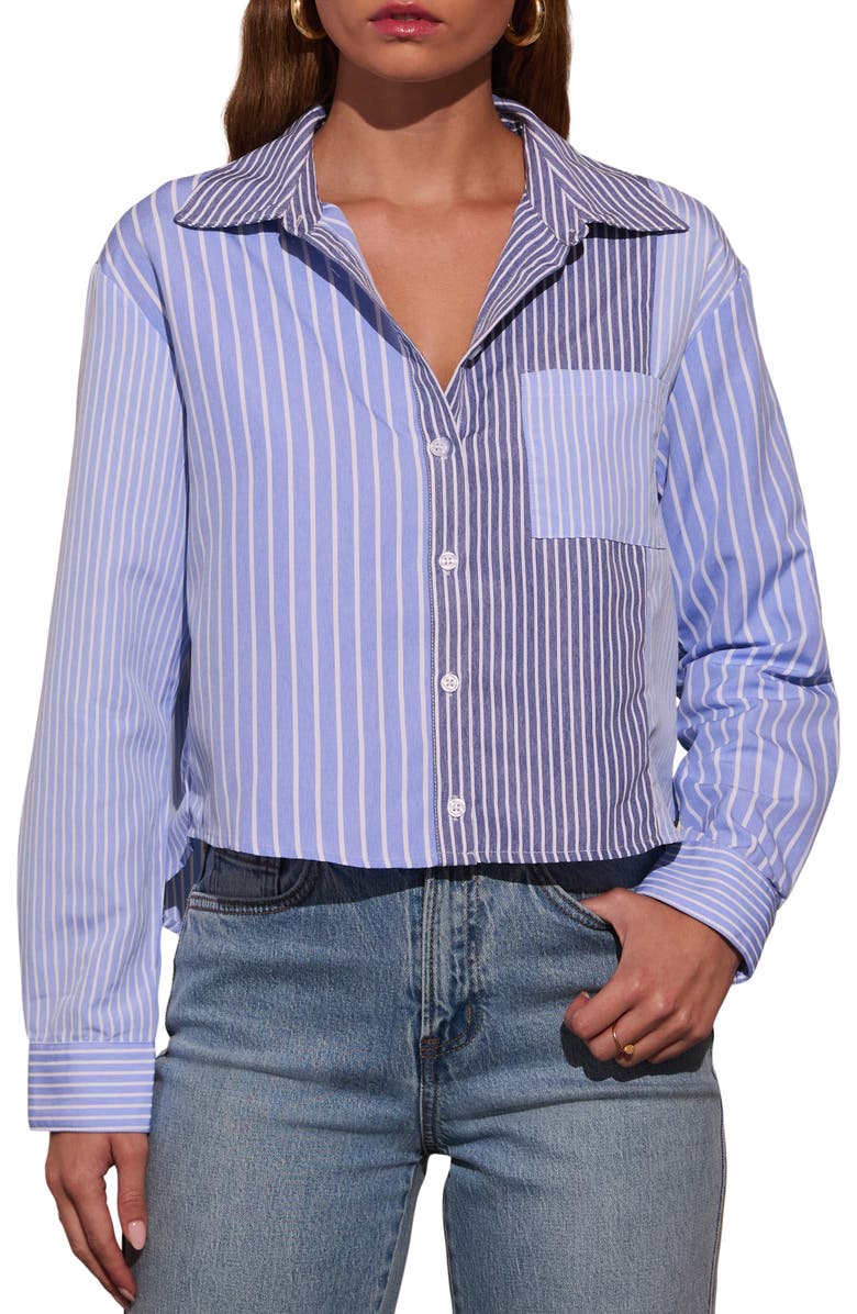 VICI Collection Courtside Chic Mixed Stripe Button-Up Shirt, Main, color, 
