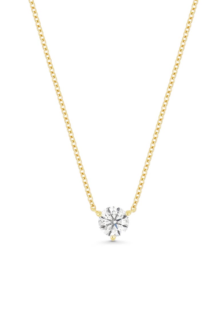 18K Gold Diamond Prong Set Solitaire Pendant Necklace - 0.50ct. (Online Trunk Show), Main, color, 18K YELLOW GOLD/ DIAMOND
