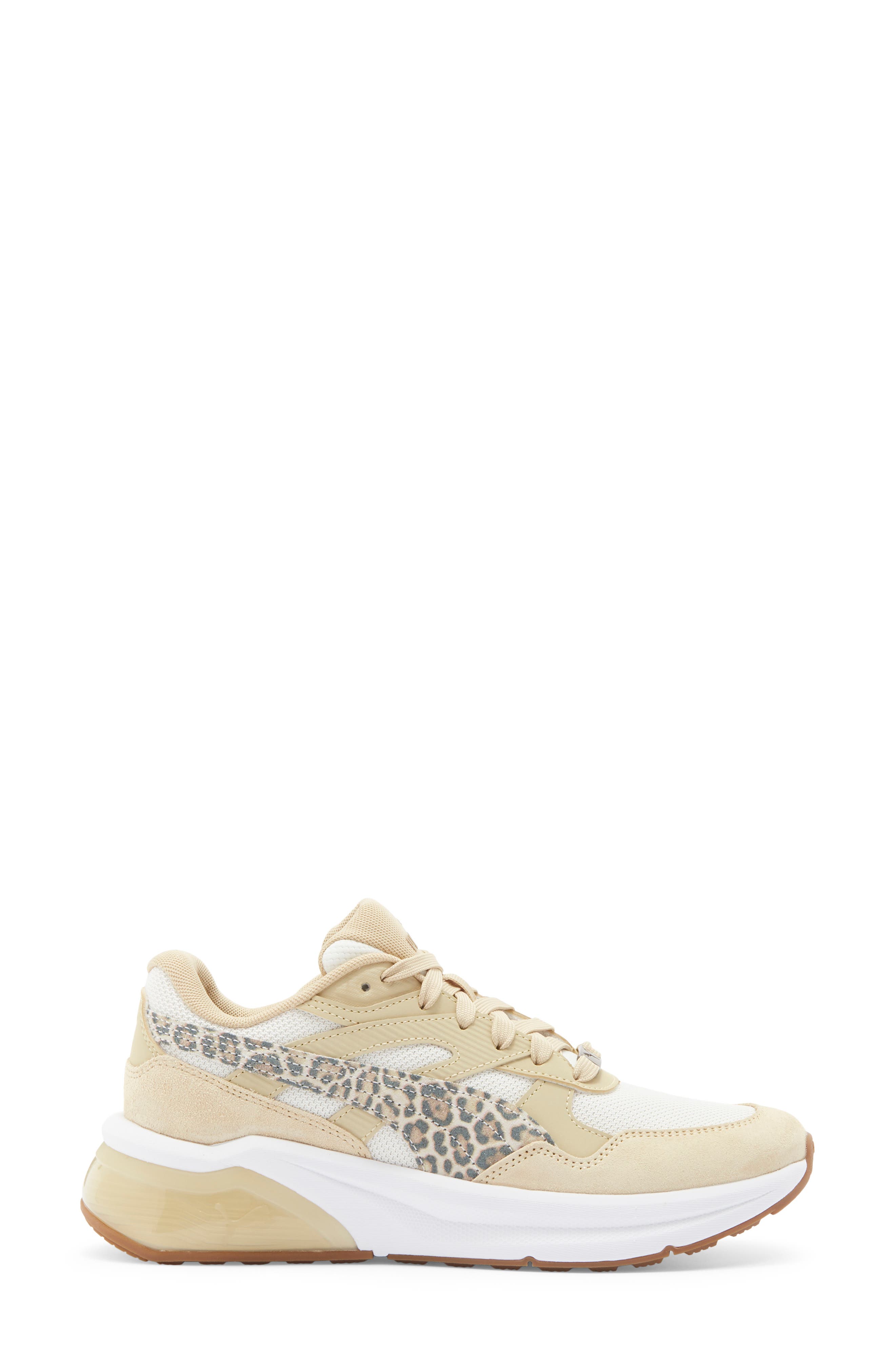 Seeker Retro Leo Sneaker, Alternate, color, WARM WHITE/ PUMA GOLD/ ALMOND