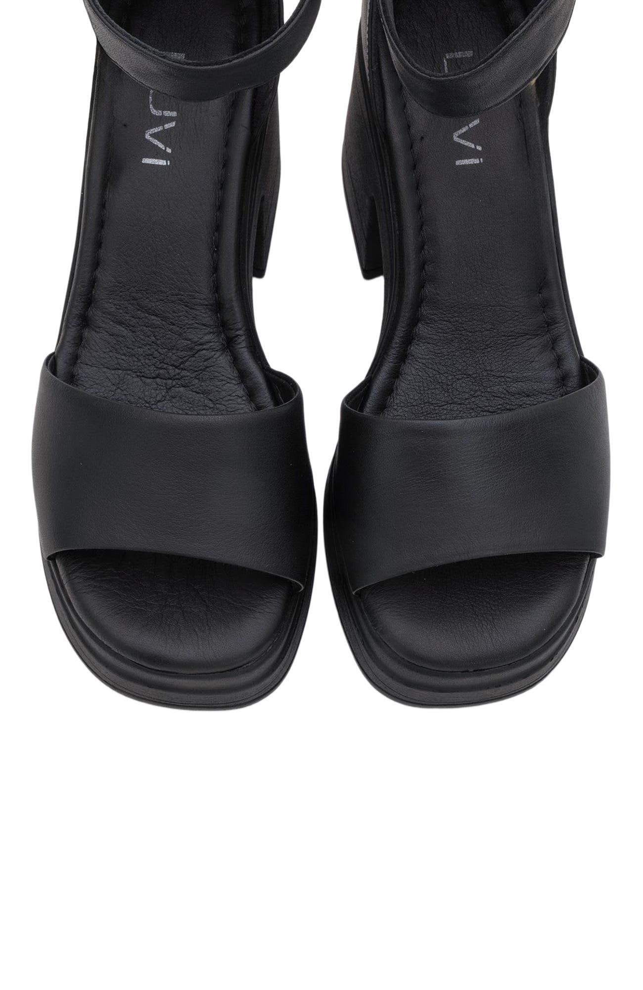 Forever 
Always Shoes MARGOT Leather Platform Sandal, Alternate, color, Black Leather