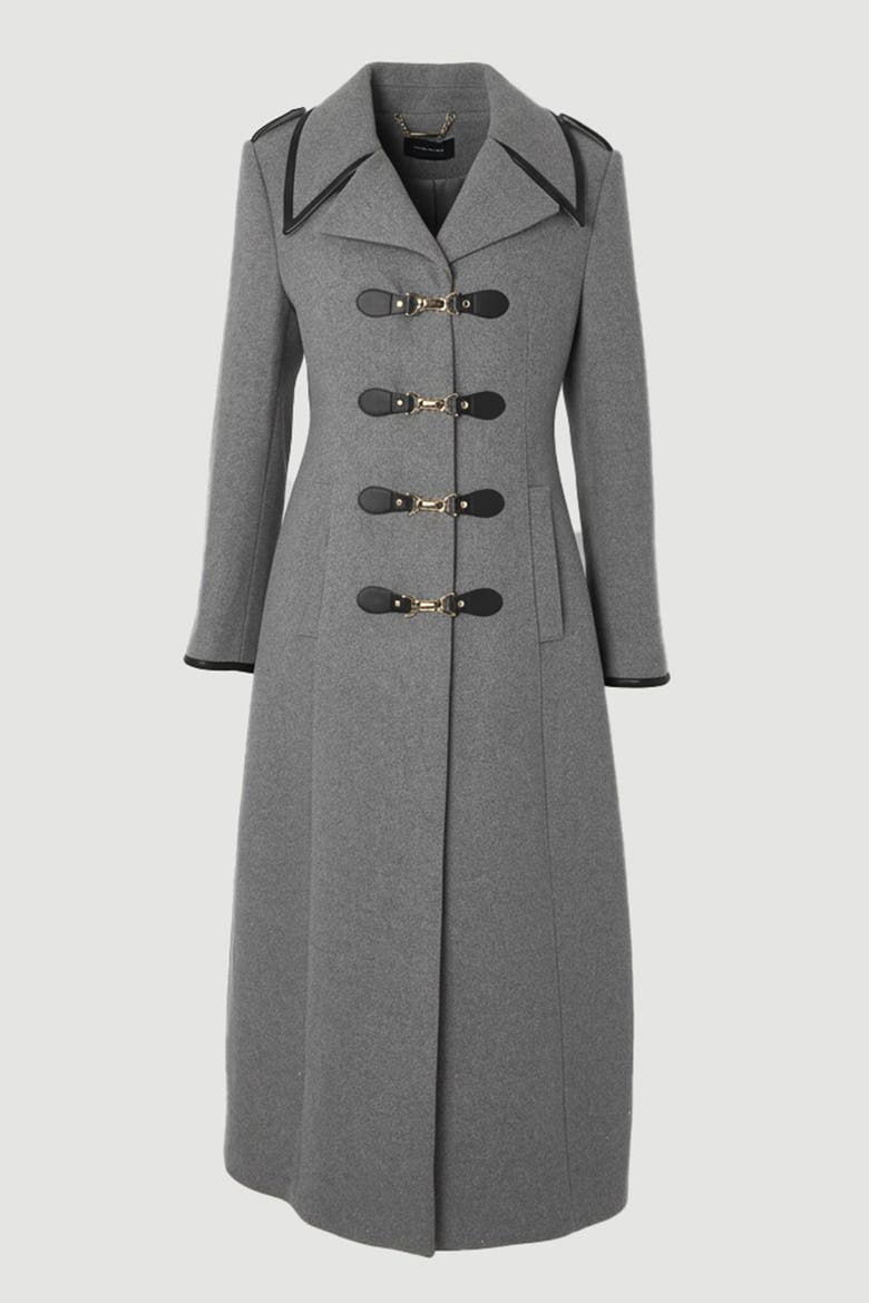 Military Tailored Midi Coat, Alternate, color, Grey