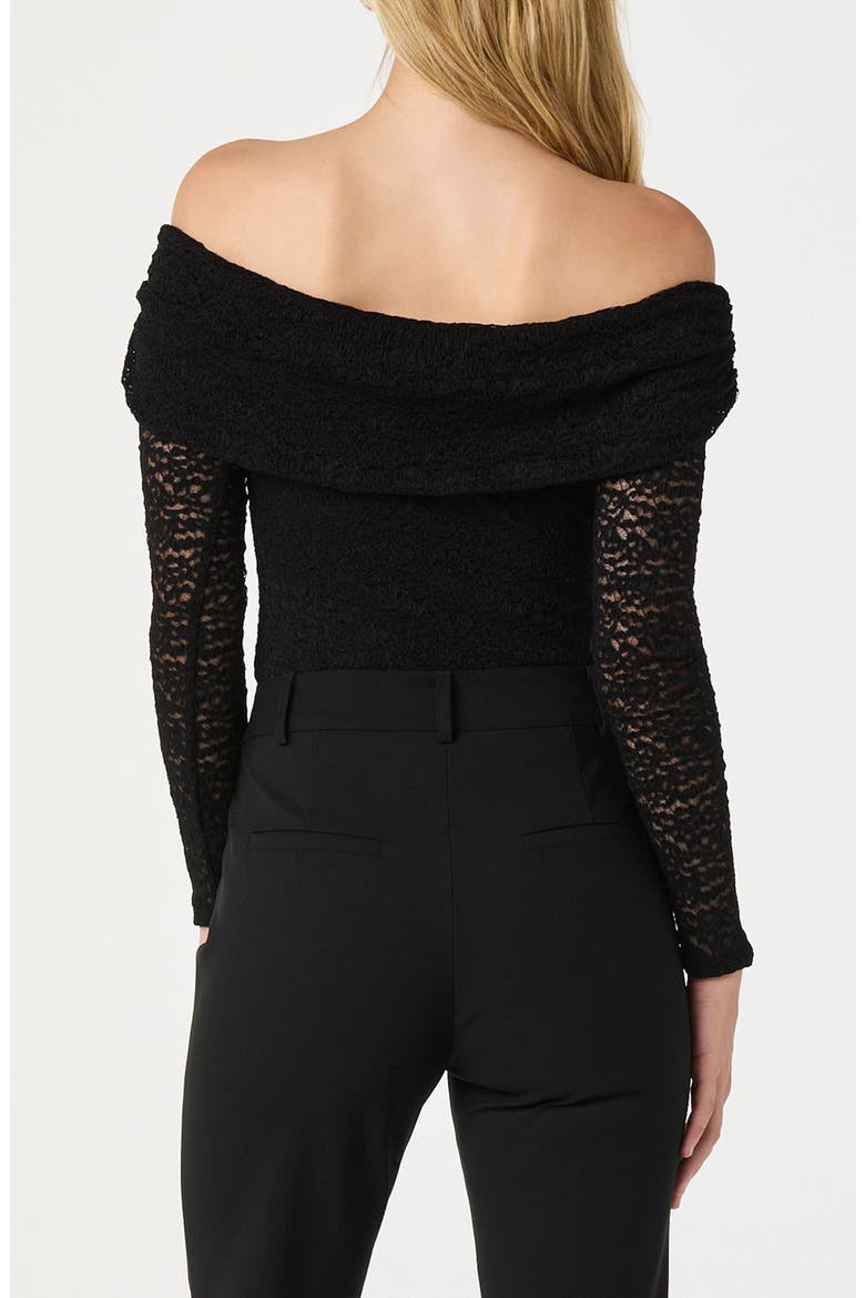 Off the Shoulder Lace Top, Alternate, color, BLACK
