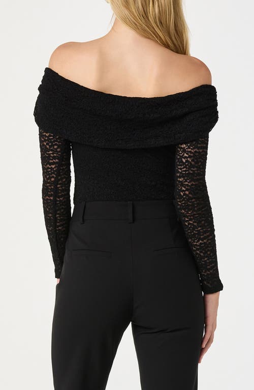 Astr The Label Off The Shoulder Lace Top In Black