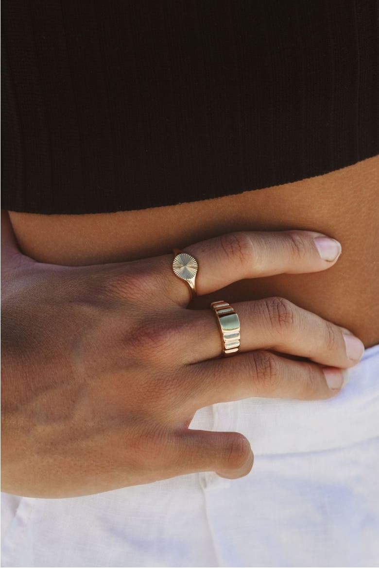 Sun Signet Ring, Alternate, color, Gold