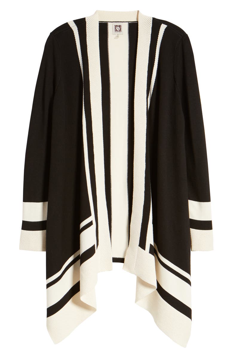 Anne Klein Pointelle Trim Waterfall Cardigan, Alternate, color,