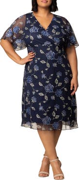 Kiyonna Sonnet Embroidered Midi Dress