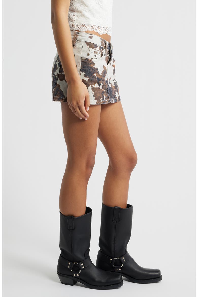 Striped Denim Ultra Miniskirt, Alternate, color, COW PRINT