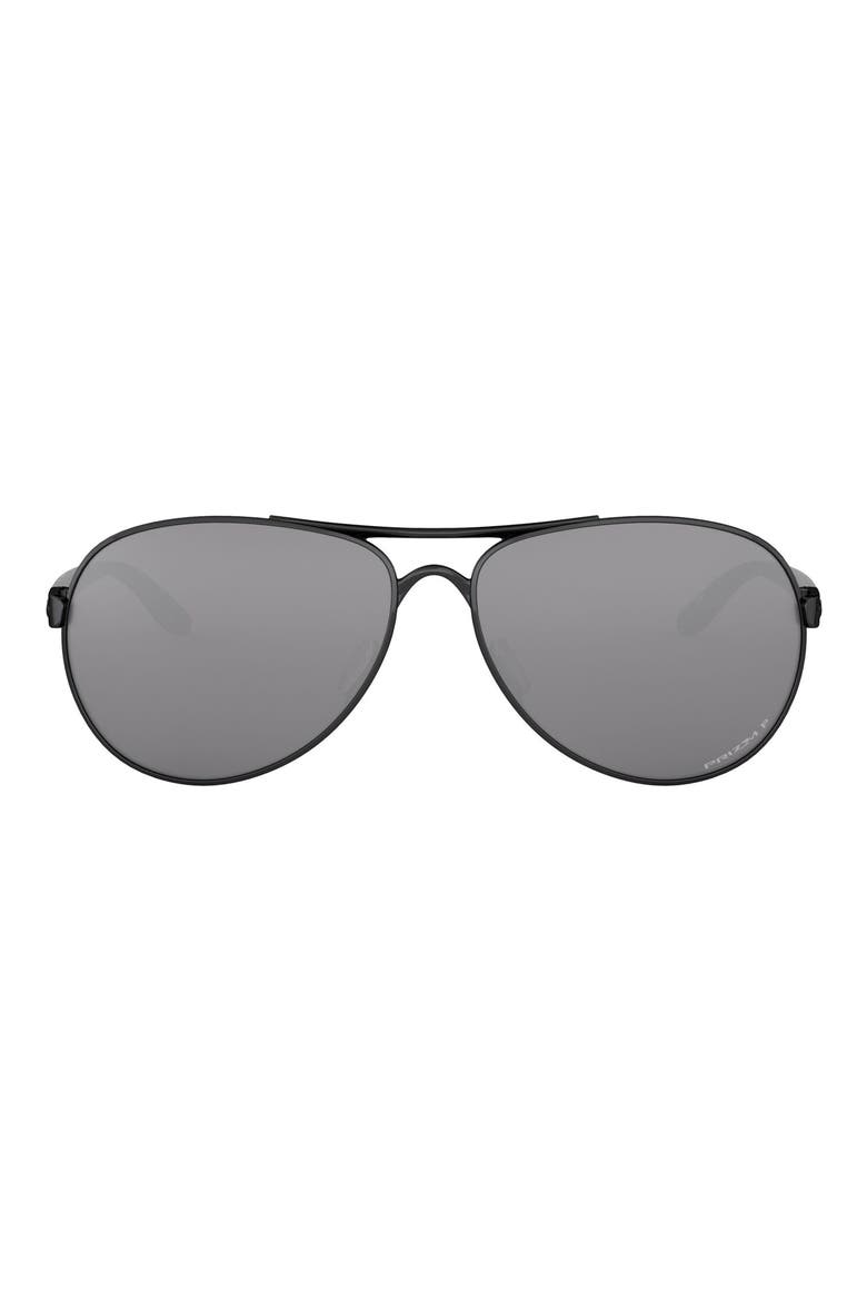 59mm Polarized Aviator Sunglasses, Main, color, BLACK/ SILVER