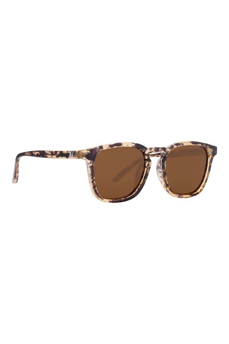 Sydney 49mm Polarized Rectangular Sunglasses, Alternate, color, TORT