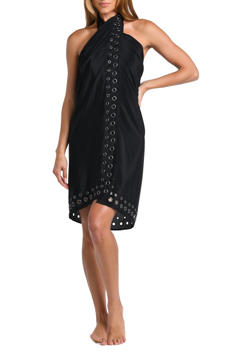L'AGENCE Emmeline Grommet Trim Cover-Up Pareo, Main, color,