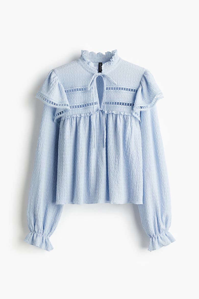 Textured Jersey Blouse, Alternate, color, Light blue