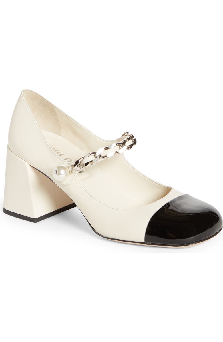 Miu Miu Mary Jane Cap Toe Pump, Main, color,