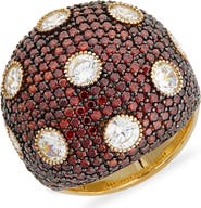 SUZY LEVIAN Sterling Silver Pavé CZ Dome Ring