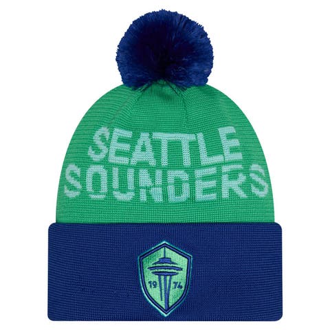 Men's New Era Green Seattle Sounders FC 2026 Jersey Hook Cuffed Pom Knit Hat