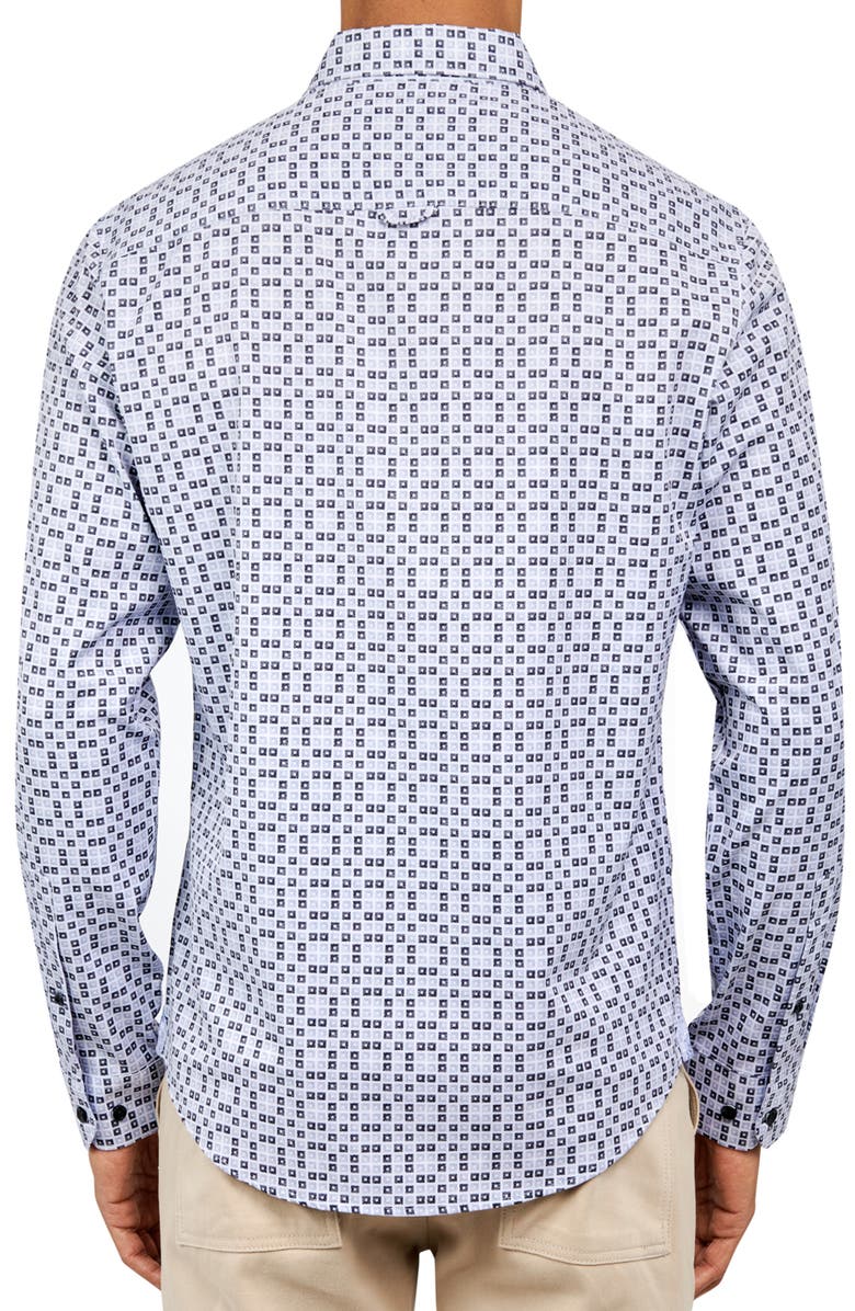 Brooklyn Brigade Slim Fit Stockton Square Geo Recycled 4-Way Stretch Performance Long Sleeve Shirt, Alternate, color,