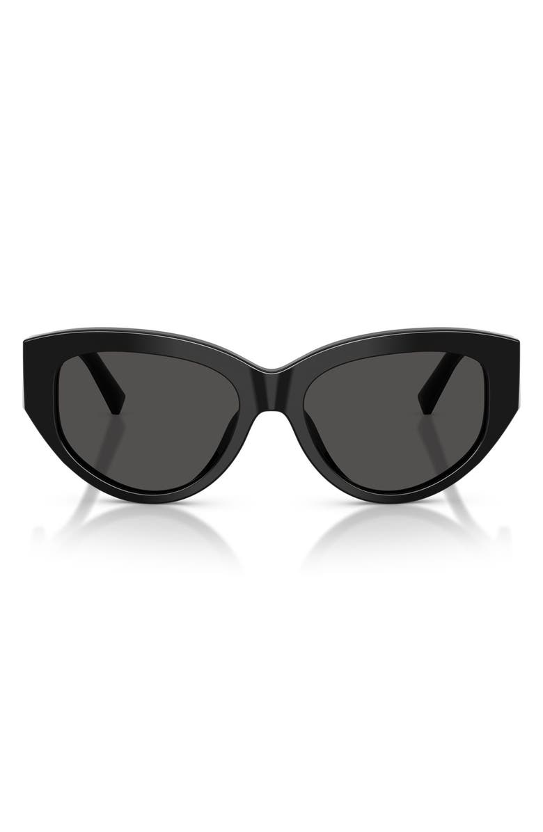 Dolce&Gabbana 55mm Cat Eye Sunglasses, Main, color, Black / Dark Grey