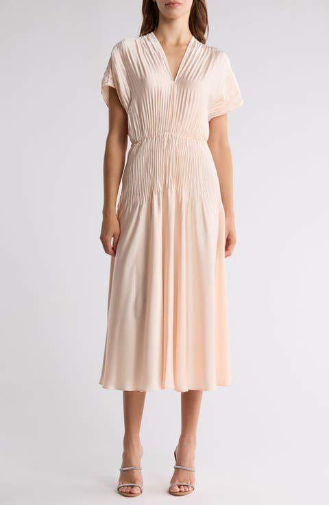 Cap Sleeve Satin Dress
