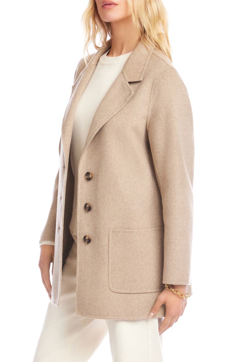 Oversize Brushed Wool Blend Blazer, Alternate, color, WHEAT