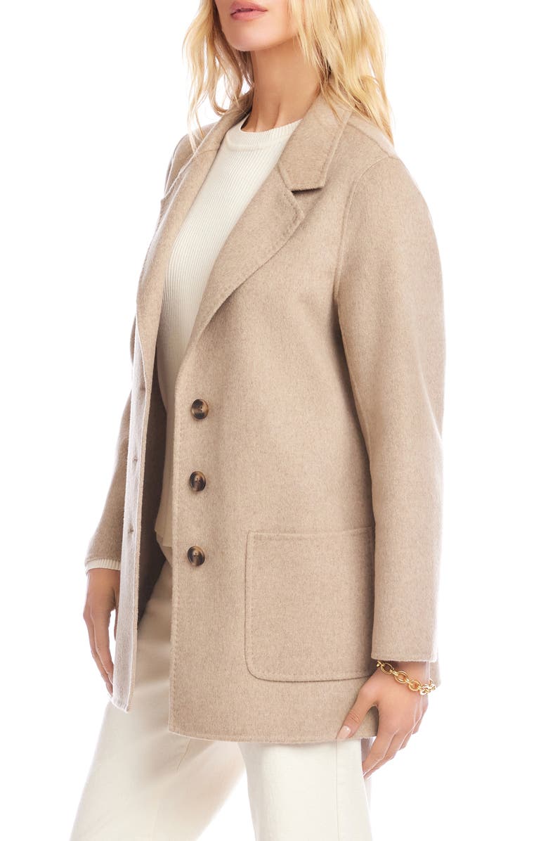 Karen Kane Oversize Brushed Wool Blend Blazer, Alternate, color, Wheat