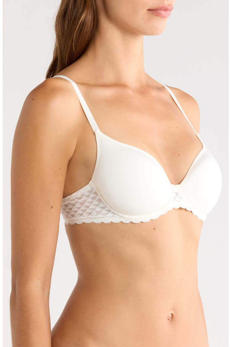 Subtile 3D Underwire Plunge Bra, Alternate, color, IVORY