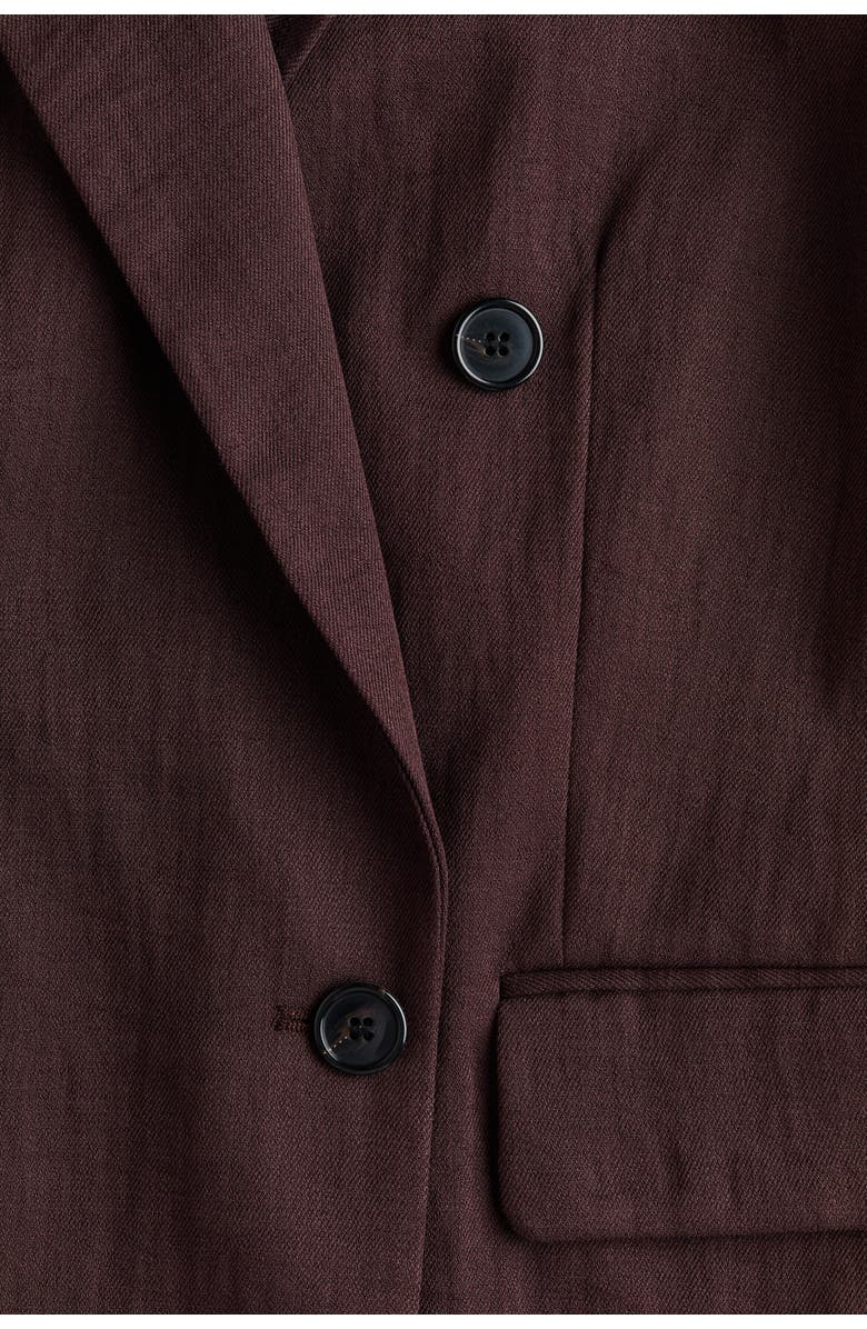 H&M Double-breasted Blazer, Alternate, color, Dark Brown