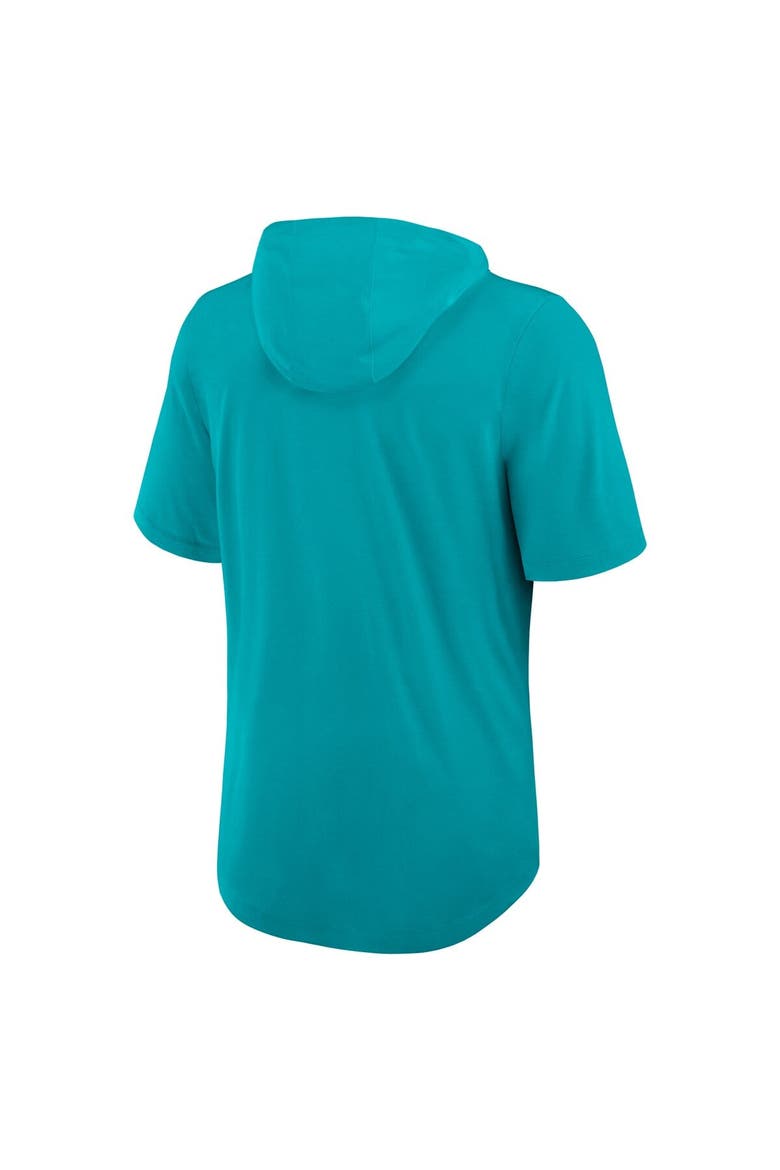 Men's Nike Aqua Miami Dolphins Lockup Tri-Blend Hoodie T-Shirt, Alternate, color, Aqua
