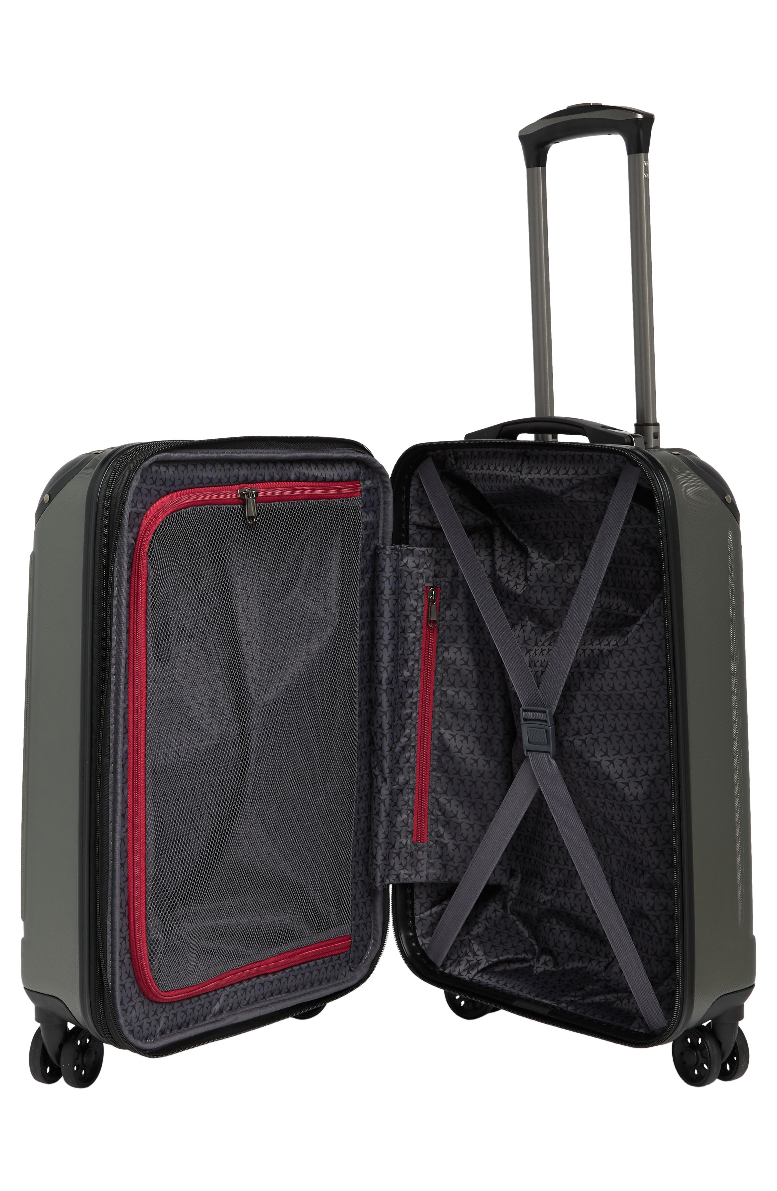 Kenneth Cole Reaction Flying Axis Collection 20" 8-Wheel Spinner Carry-On Luggage, Alternate, color, Silver