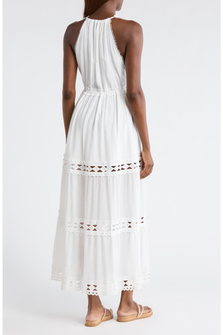 Cutout Trim Sleeveless Cover-Up Maxi Dress, Alternate, color, WHITE