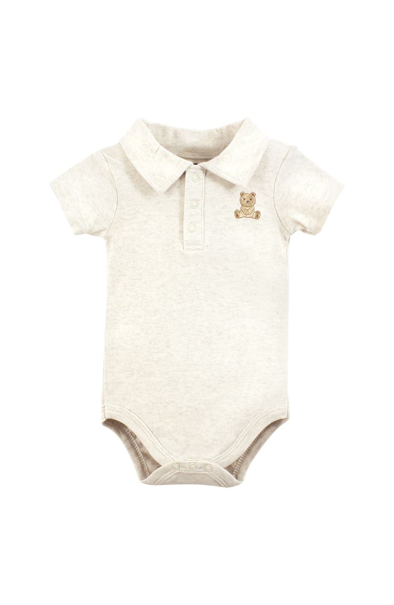 Hudson Baby Triple Pack of Essential Cotton One-Piece Rompers, Alternate, color, Cute Bear Polo