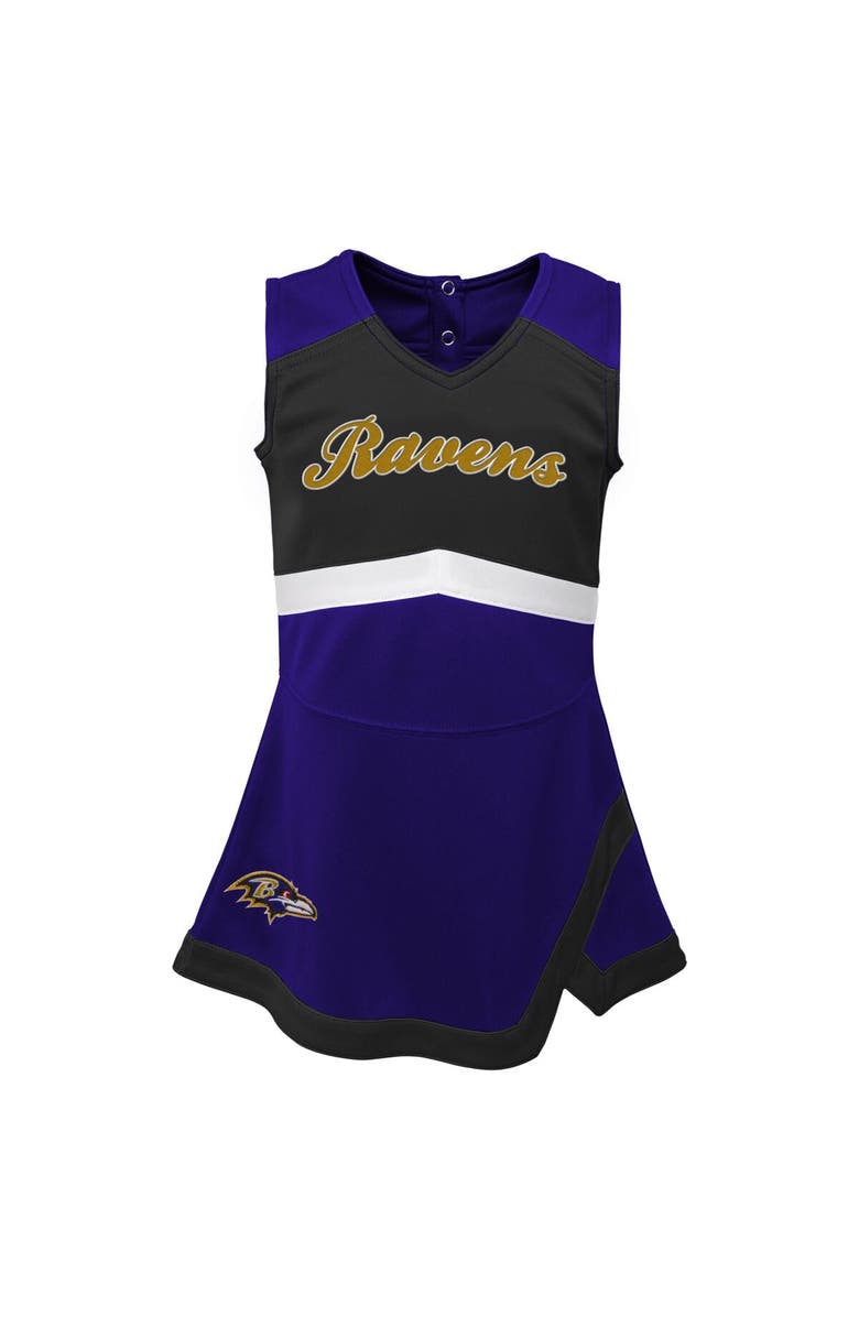 Outerstuff Girls Toddler Purple Baltimore Ravens Cheer Captain Dress with Bloomers, Alternate, color, Purple