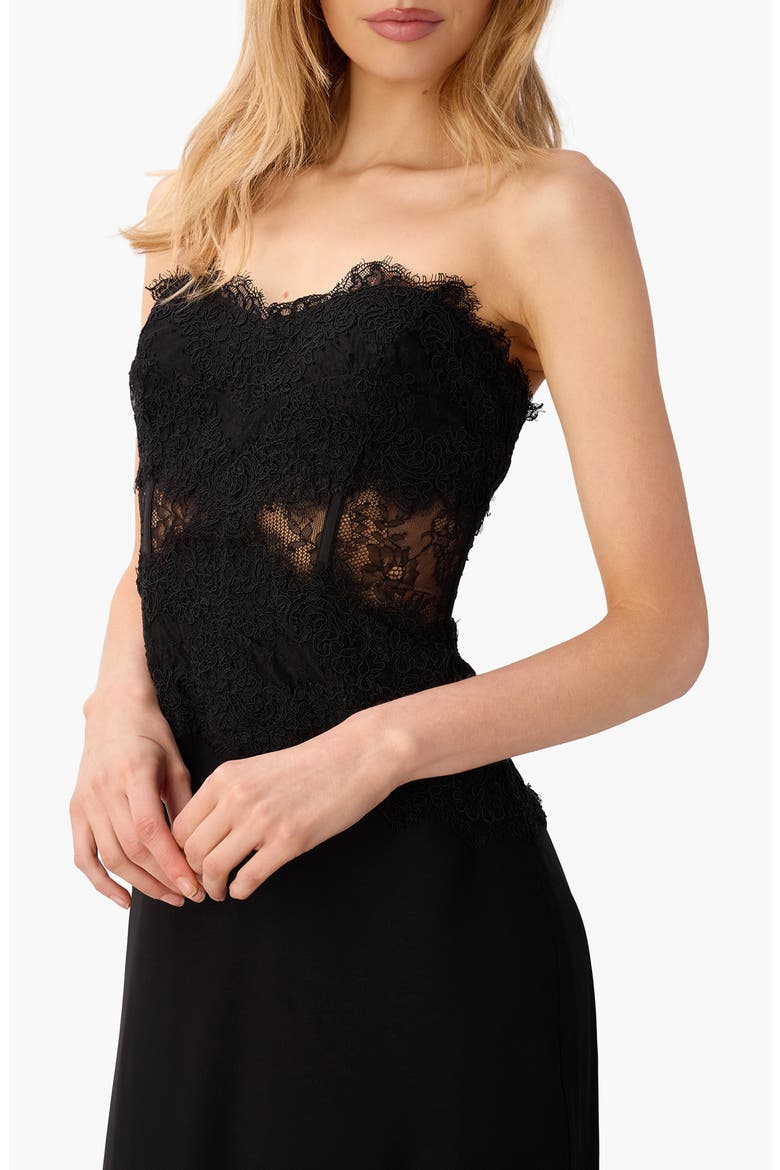 Lucienne Strapless Gown, Alternate, color, BLACK