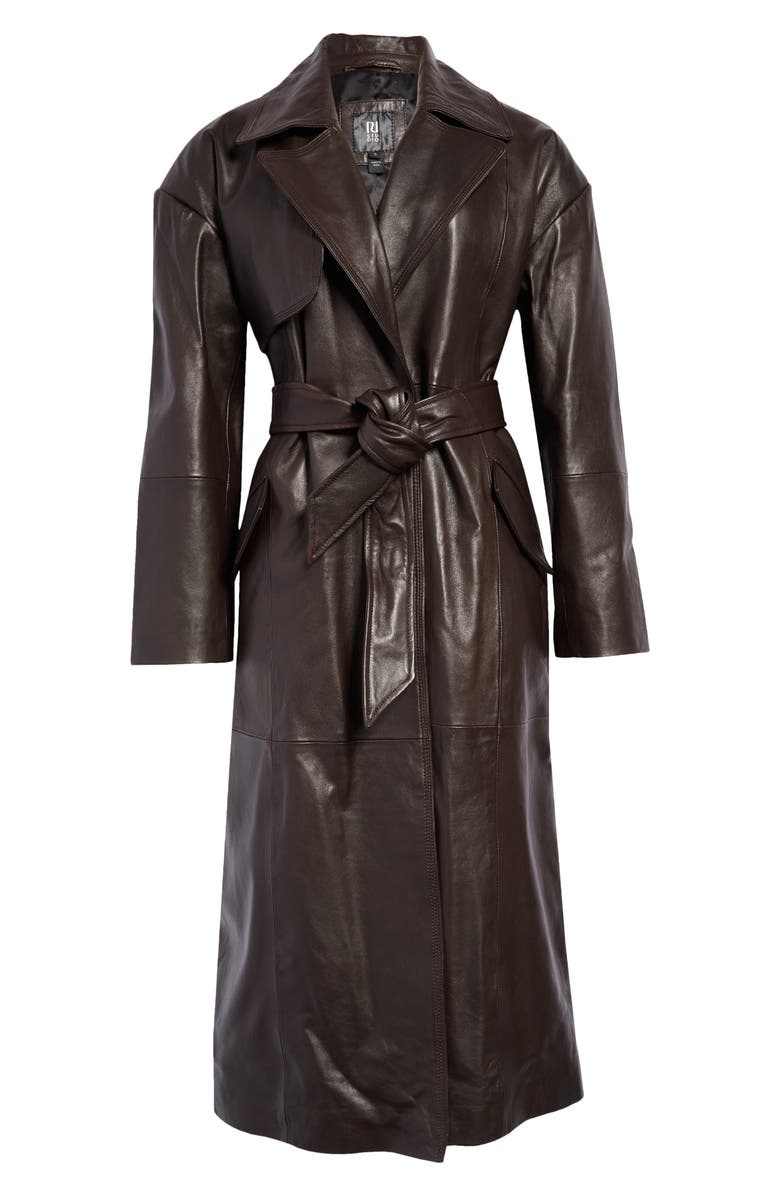 River Island Leather Trench Coat, Main, color,