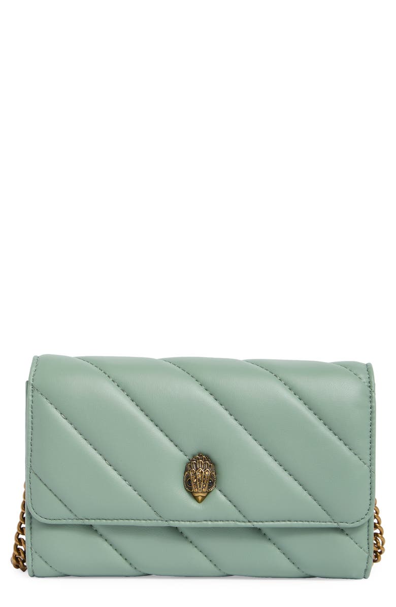 Kurt Geiger London Soho Quilted Leather Wallet on a Chain, Main, color,