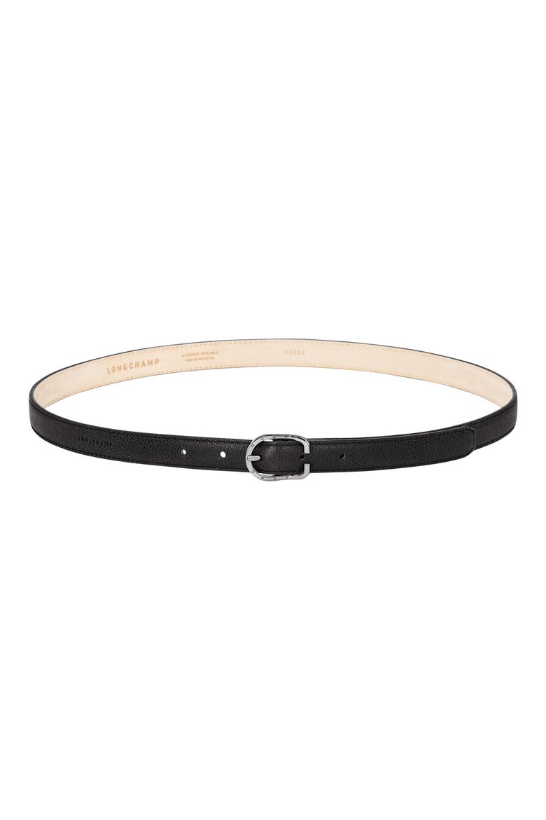 Le Foulonné Leather Belt, Main, color, BLACK PEBBLED