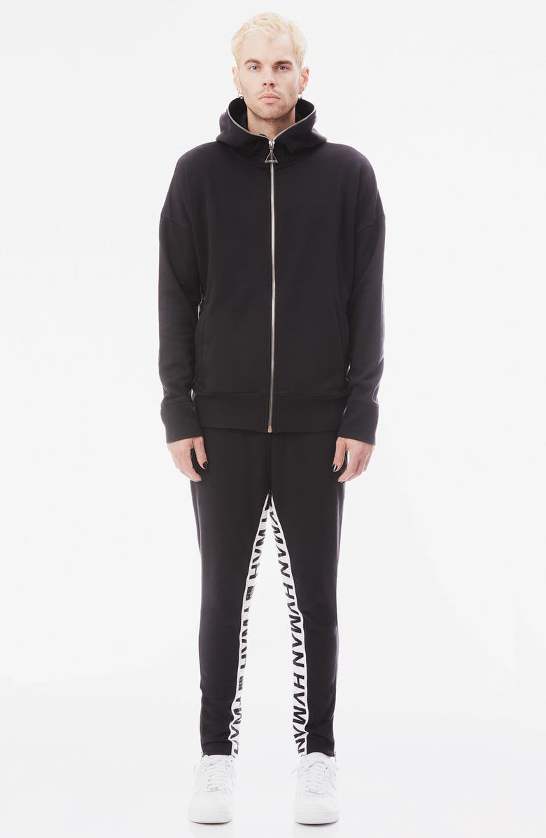 HVMAN Zip Hoodie, Alternate, color, Black
