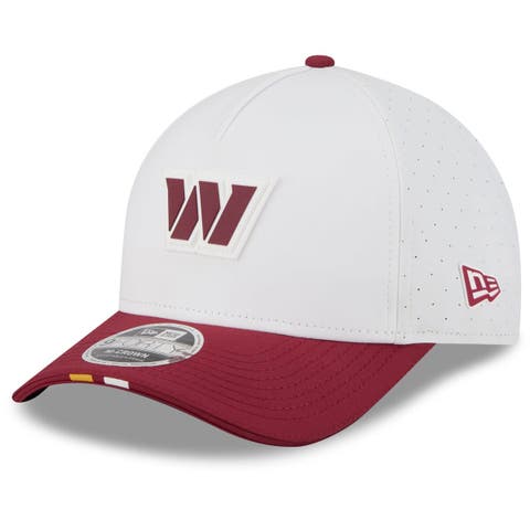 Men's New Era  White/Burgundy Washington Commanders 2025 NFL Training Camp A-Frame 9FORTY Adjustable Hat