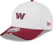 New Era Men's New Era  White/Burgundy Washington Commanders 2025 NFL Training Camp A-Frame 9FORTY Adjustable Hat