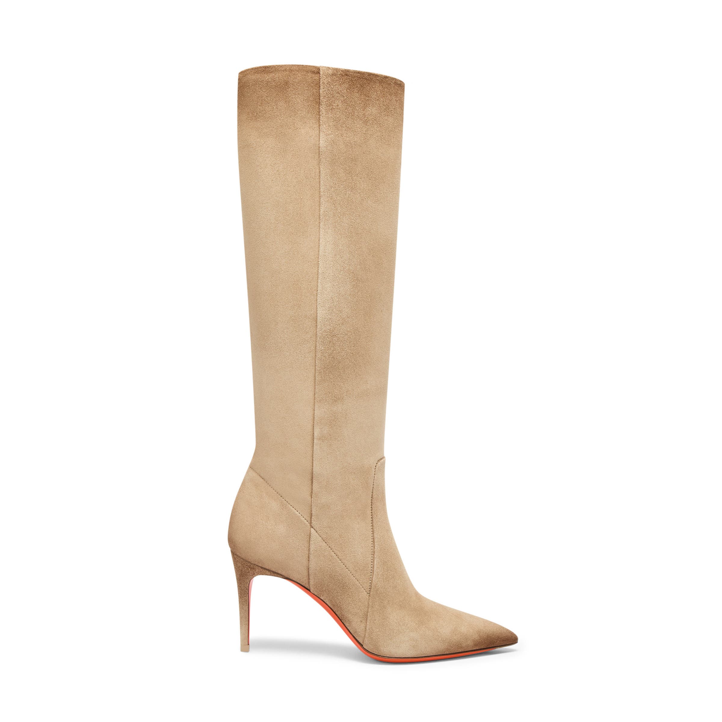 Santoni Women's Suede High-Heel Boot, Alternate, color, Natural