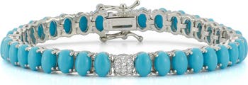 CHLOE AND MADISON 6.5mm Synthetic Turquoise Tennis Bracelet | Nordstromrack