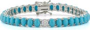 CHLOE AND MADISON 6.5mm Synthetic Turquoise Tennis Bracelet