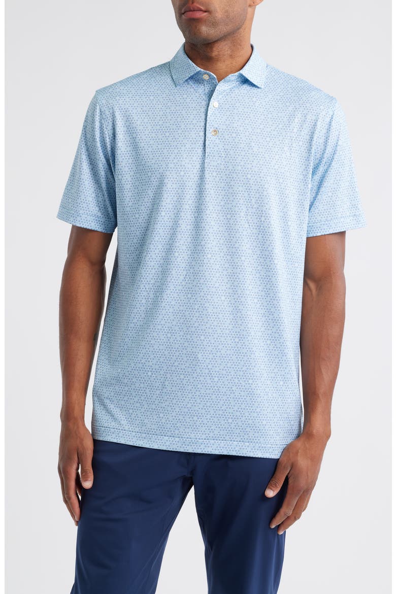 Ferdinand Geo Print Performance Jersey Polo, Main, color, SKY