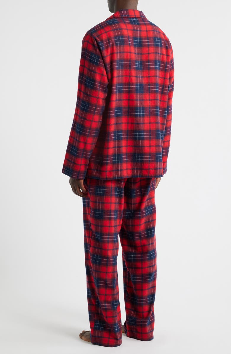 Nordstrom Plaid Flannel Pajamas, Alternate, color, Red- Navy Dawson Plaid