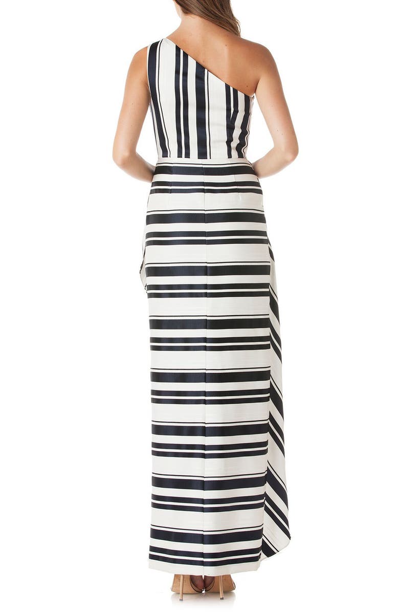 Kay Unger One-Shoulder Cross Front Maxi Dress, Alternate, color,