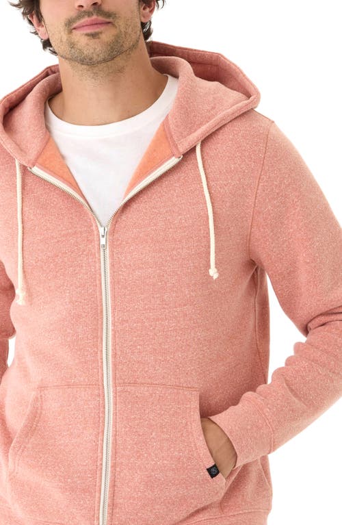 Threads 4 Thought Trim Fit Heathered Fleece Zip Hoodie In Pink