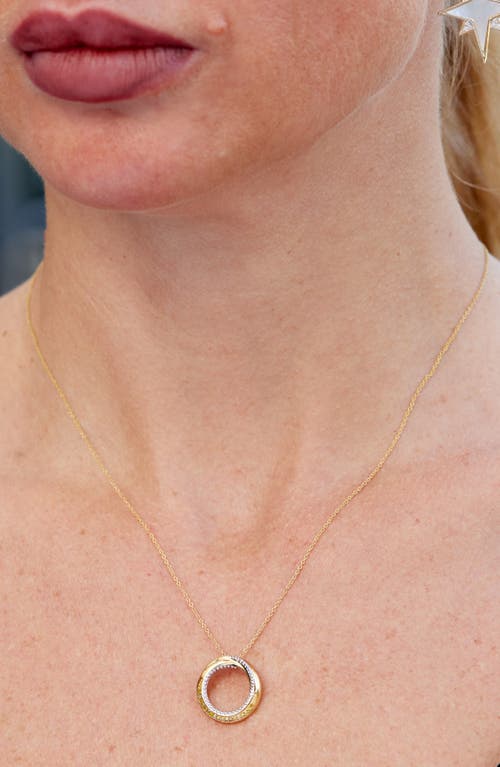 Savvy Cie Jewels Diamond Open Circle Pendant Necklace In Gold