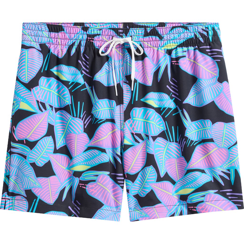 Chubbies Fluorescent Funk 5.5-inch Swim Trunks In Black - Pattern Base Plaids